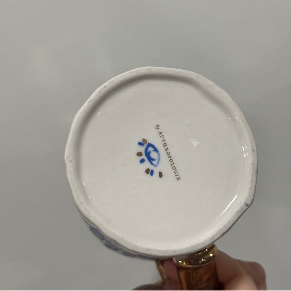 Anthropologie insight Mug Hamsa Coffee Tea evil eye gold hands stars protection - Picture 6 of 10